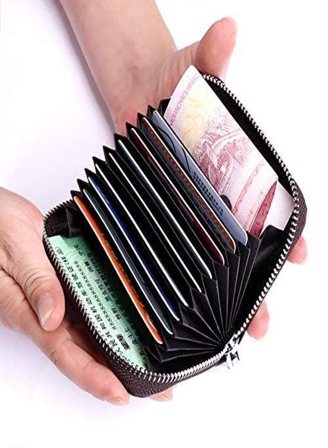Stealodeal Long-Lasting Leather Zipper Debit/Credit/ATM 10 to 11 Card Holder (Wood) - Image 4